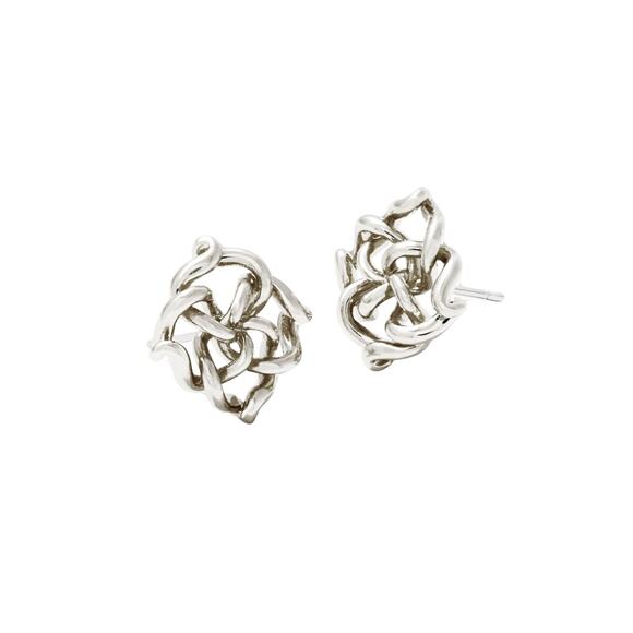 *SOLD* NWT! Kendra Scott Kelly Stud Earrings in Silver (Retired) - Picture 3 of 6